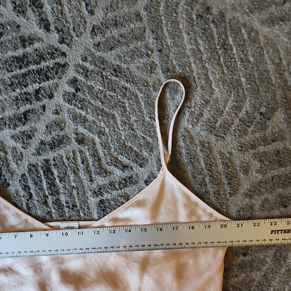 Wilfred by Aritzia Blush Pink Silk-Look Slip Midi Dress Spaghetti Strap - Picture 14 of 16